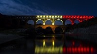 Le Pont du Gard affiche les couleurs de la Belgique