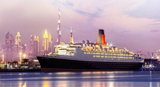 Queen Elizabeth 2 cruise liner relaunched as hotel and tourist destination in Dubai dock