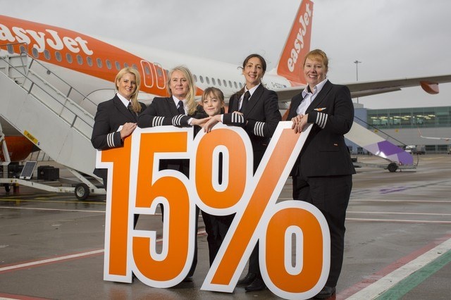 15 % of new easyJet pilots are women